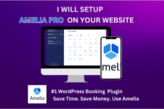setup amelia pro on your website, create amelia pro website