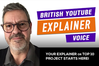 record a british explainer voice over for video