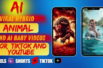 create viral ai hybrid animal and ai baby videos for  tiktok and youtube