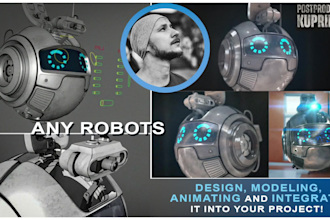 create 3d robot modeling and mechanical animation