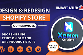 design and redesign shopify website, shopify store design, website design