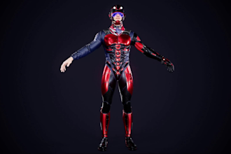 3d realistic sci fi mech armor cyberpunk game character animation human avatar