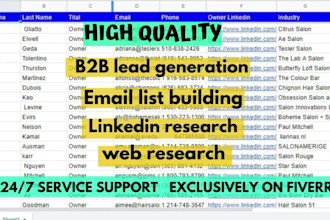 do b2b lead generation email list building business leads collect