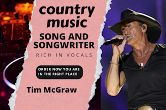 be your professional country music singer and songwriter