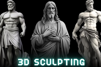 sculpt 3d for printing, statue, mascot, action figure and rendering