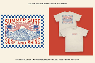 create vintage retro tshirt design for you