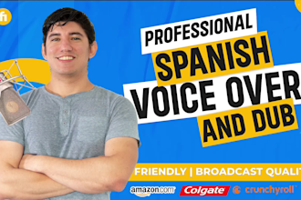 record professional spanish male voice over in 24 hours