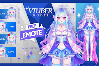 design and rig anime art live2d vtuber model for streaming
