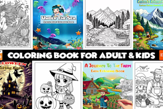 draw bold and easy coloring book for kids and adult amazon KDP coloring book