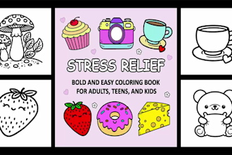 draw bold and easy coloring book illustration for kids amazon kdp