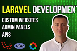 create laravel website with admin panel, API develop, PHP site