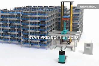 do 3d industrial robotic animation 3d technical factory warehouse robotic video