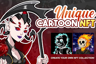 create unique cartoon nft art for your nft collection
