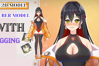 draw 2d vtuber model vtuber illustration live2d rigging live2d model for you