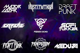 design dj rap edm band custom typography music dj logo