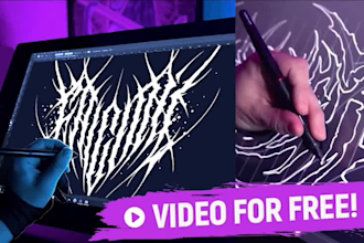create logo for brutal death, black, deathcore, metalcore, grindcore metal band