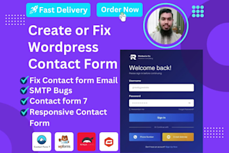 create contact form or fix wordpress contact form issues