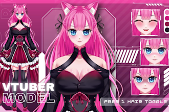 draw and rig vtuber model in live2d high quality illustration for stream