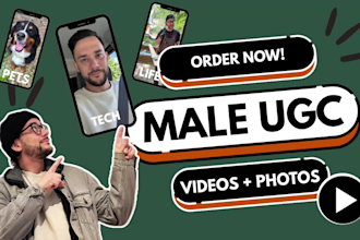 create male ugc creator videos and photos for social media