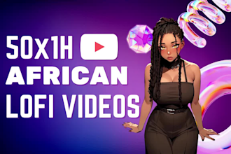create 50 afro lofi for your youtube channel with stunning visuals