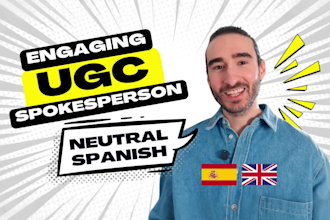 create your ugc video in neutral spanish or english