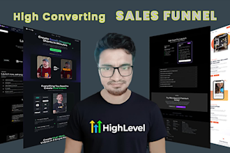 build gohighlevel sales funnel, ghl website, go high level landing page expert