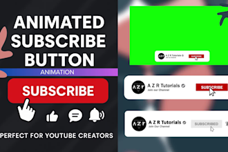 create animated youtube subscribe button with transparent bg