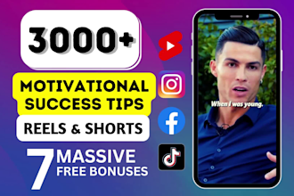 create 3000 motivational youtube shorts instagram reels and tiktok
