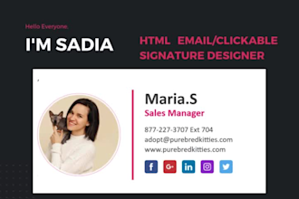 design HTML email signature, clickable html email signature, outlook signature
