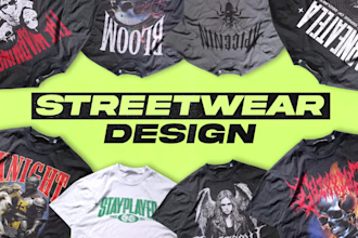 design a custom streetwear t shirt for your clothing brand