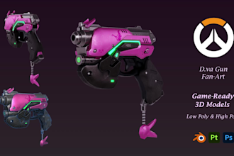 model realistic and stylized 3d weapons for your game
