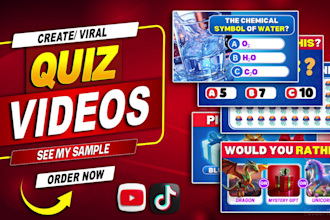 create custom trivia quiz videos for youtube, tiktok, shorts, reels