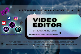 edit your youtube, real estate, vlog, gaming, travel, video
