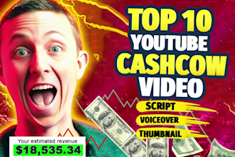 create top 10 viral faceless cash cow video editing