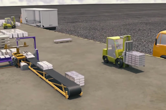 create 3d industrial animation conveyor system material handling and environment