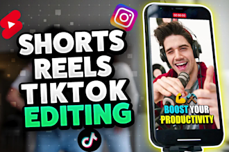 edit instagram reels, youtube shorts, tiktok and video ads
