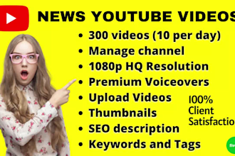 create news and gossip youtube videos for your channel daily
