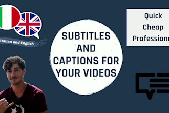 add subtitles or captions to your video in english or italian