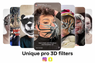 create unique pro 3d filter mask for instagram or snapchat