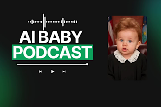 create ai baby podcast, baby ai podcast, and ai baby videos within 2 hours