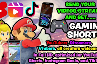 edit your gaming content for youtube shorts or tiktok