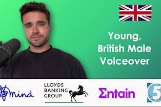 be your young, british voice over