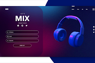 create eye catching website UI design or web template on figma