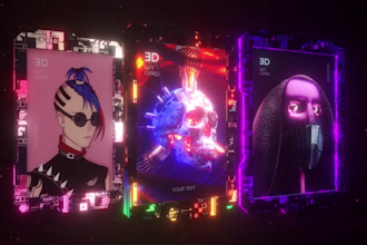 create unique 3d animated nft card, trading cards
