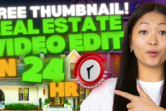 edit real estate long or short videos with free thumbnail