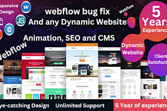 develop webflow website design and responsive webflow bug fix or any issue