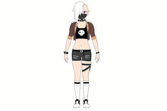 draw a reference sheet of your character
