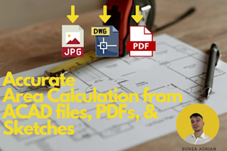 calculate square area from pdf, dwg and blueprint plan