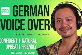 record professional german voice over as male voice actor, deep voice ad speaker