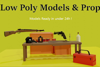 make low poly 3d objects and props